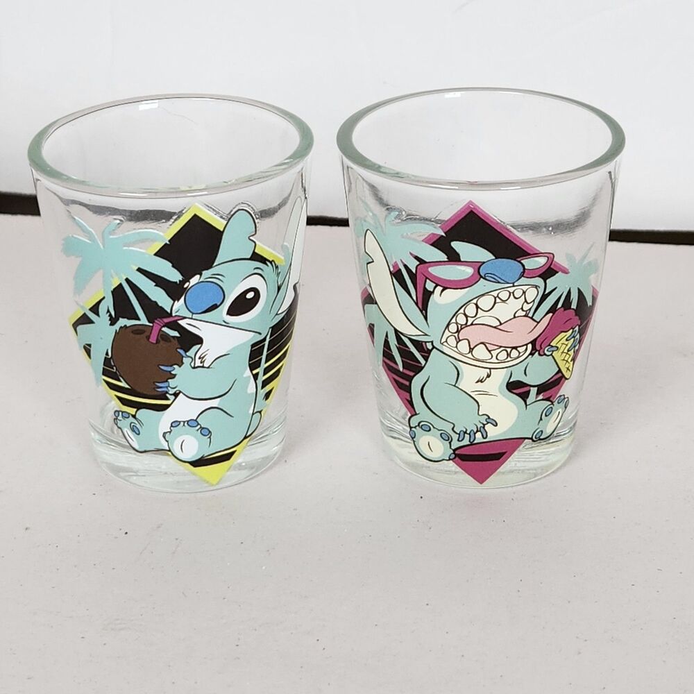 Disney Lilo & Stitch palm icecream coconut 1.5-Ounce Mini Shot Glasses Set of 2